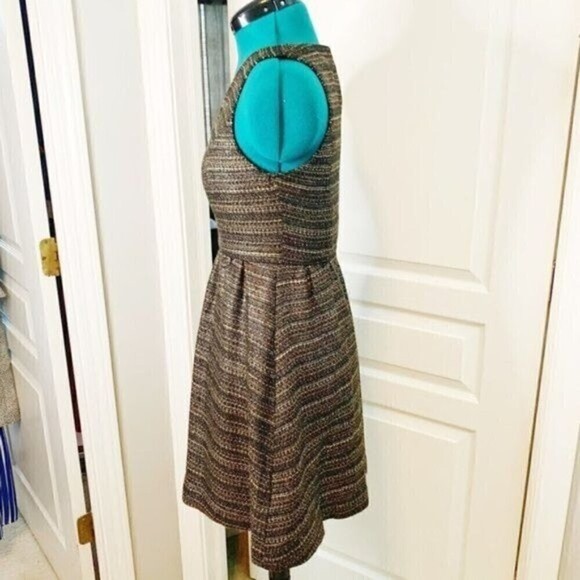 Anthropologie Moulinette Soeurs Shimmer Metallic Tweed Fit and Flare Dress - Picture 4 of 15